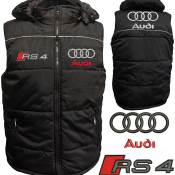 Auto RS4 Car Gilet, Sleeveless Vest With Hood Racing, Motorsport, Embroidered Logos 006