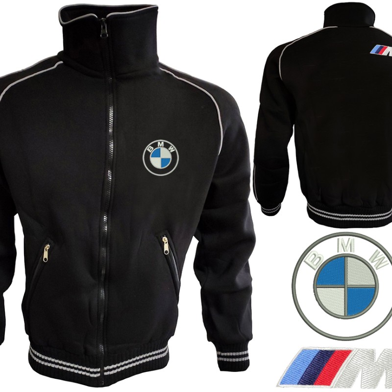 German //M Auto Car Fleece Jacket Embroidered Logos Racing Sweatshirt
