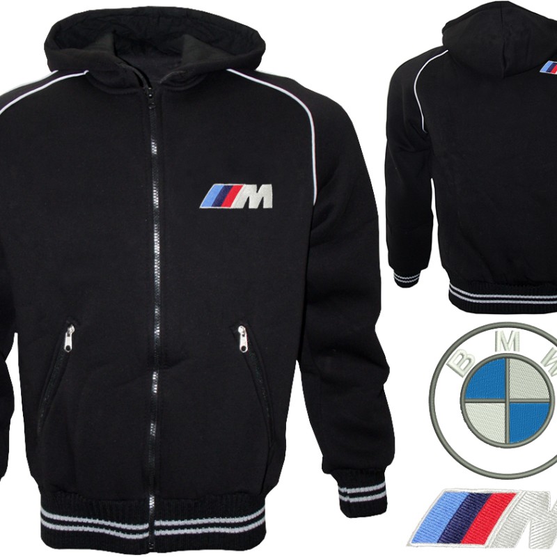 German Mpower Auto Car Fleece Jacket With Hood Embroidered Logos Racing Sweatshirt