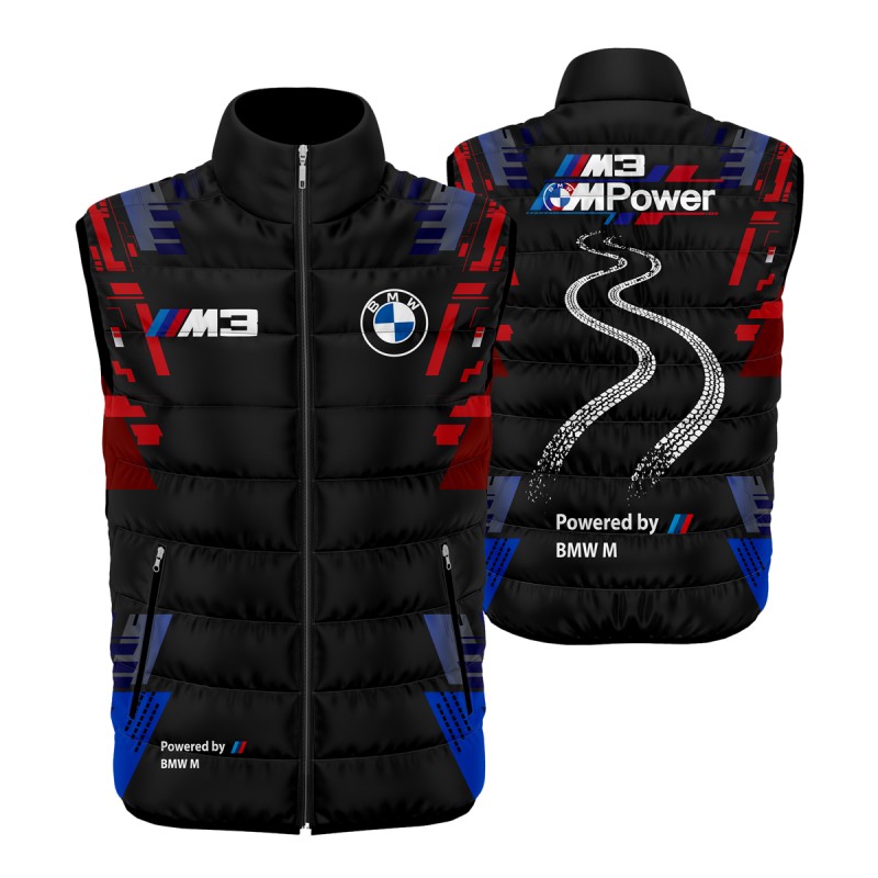 German M3 Auto Car Gilet, Sleeveless Vest Racing, Motorsport Graphic Print Design
