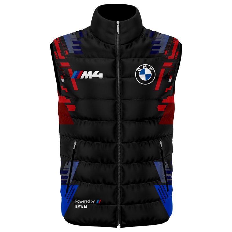 German M4 Auto Car Gilet, Sleeveless Vest Racing, Motorsport Graphic Print Design