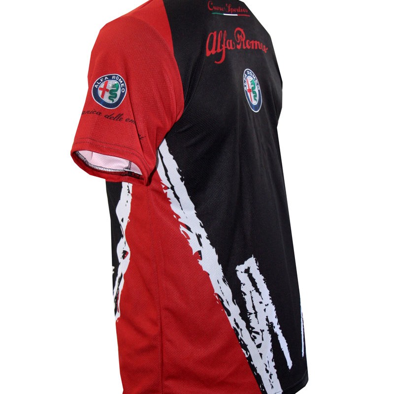 Alfa Romeo Graphic Red Black And White T -Shirt – Italian Car Enthusiast Tee