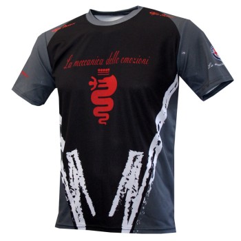 Alfa Romeo Graphic Black And Gray T -Shirt – Italian Car Enthusiast Tee