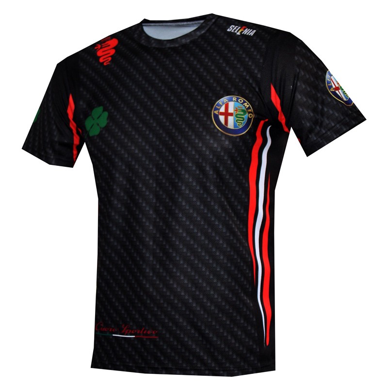 Alfa Romeo Carbon Style T-shirt–Italian Car Enthusiast Tee
