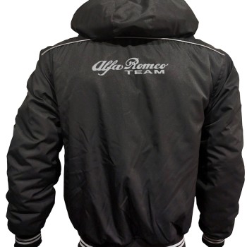 Alfa Romeo Outer Jacket With Removable Hood Embroidered Logos Racing Car Driver Apparel