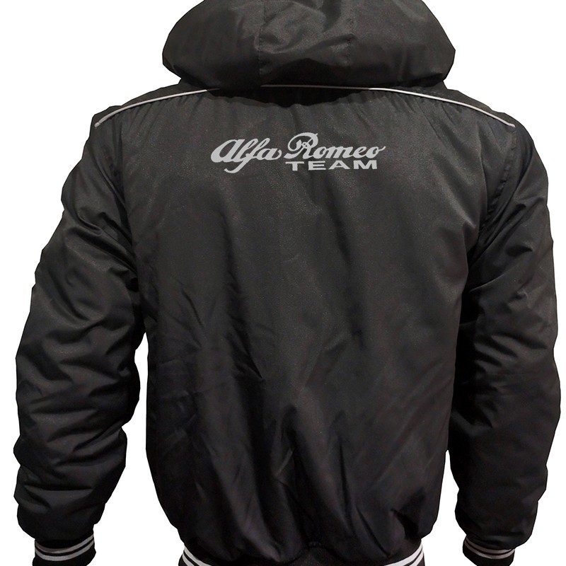 Alfa Romeo Outer Jacket With Removable Hood Embroidered Logos Racing Car Driver Apparel Retro