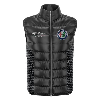 Alfa Romeo Gray Gilet, Sleeveless Vest Racing, Motorsport Graphic Print Design