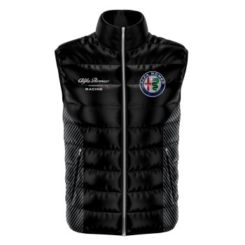 Alfa Romeo Black Gilet, Sleeveless Vest Racing, Motorsport Graphic Print Design