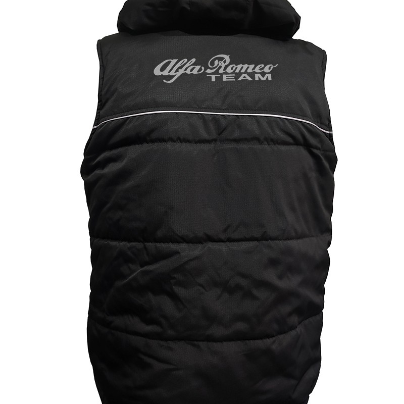 Alfa Romeo Gilet, Sleeveless Vest With Hood Racing, Motorsport, Embroidered Logos