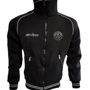 Alfa Romeo Fleece Jacket Embroidered Logos Racing Sweatshirt Fleece Retro