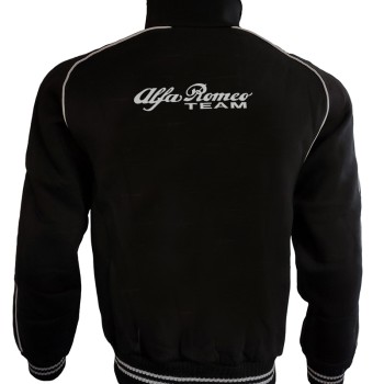 Alfa Romeo Fleece Jacket Embroidered Logos Racing Sweatshirt Fleece Retro